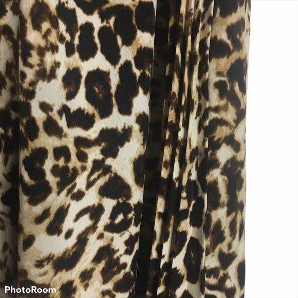 Thalia Sodi Leopard Wide Leg Flowy Relaxed Fit Pleated Pants XS Extra Small - Picture 9 of 12